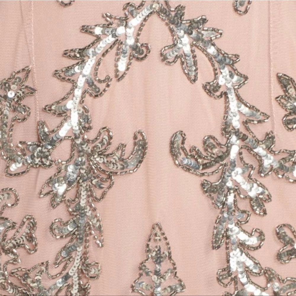 Adrianna Papell Embellished Chiffon Sheath Cocktail Dress Size 8 - Picture 15 of 16